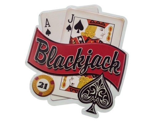 Enseigne Blackjack  21 en Métal Embossé
